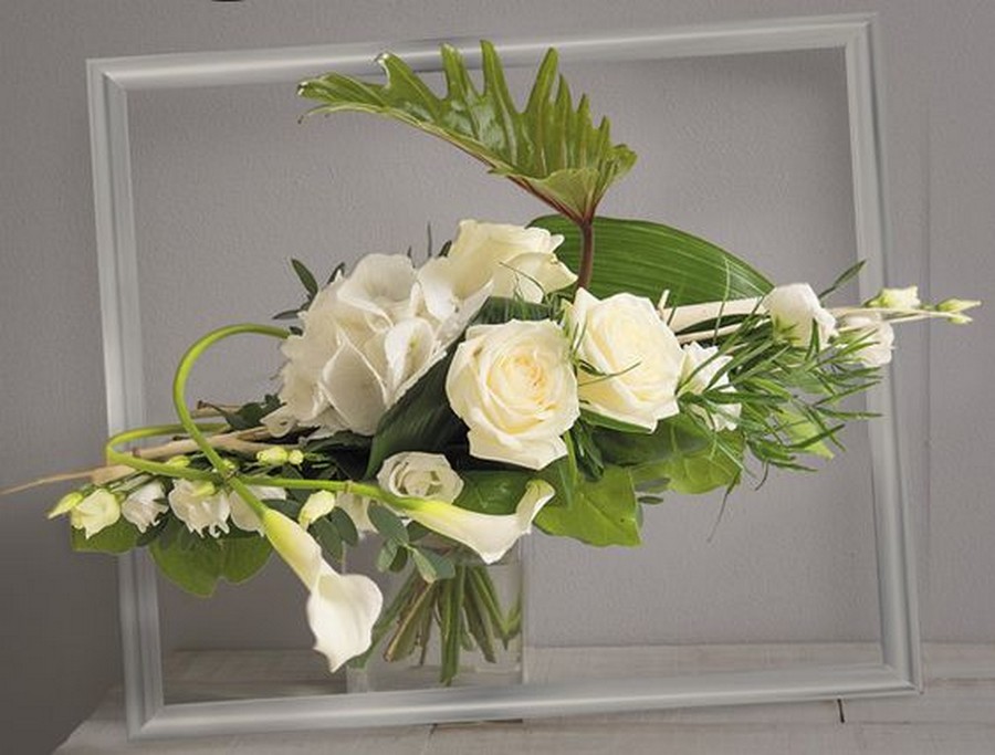 bouquet parallele blanc et vert